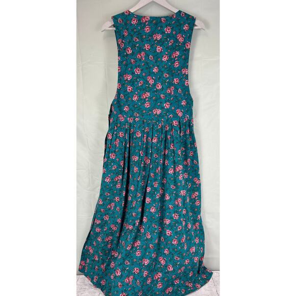 Floral Teal Midi Dress - Picture 2 of 10